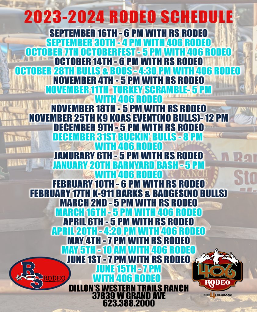 20232024 Western Trails Ranch Rodeo Calendar » Amazing BBQ